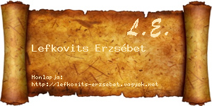 Lefkovits Erzsébet névjegykártya